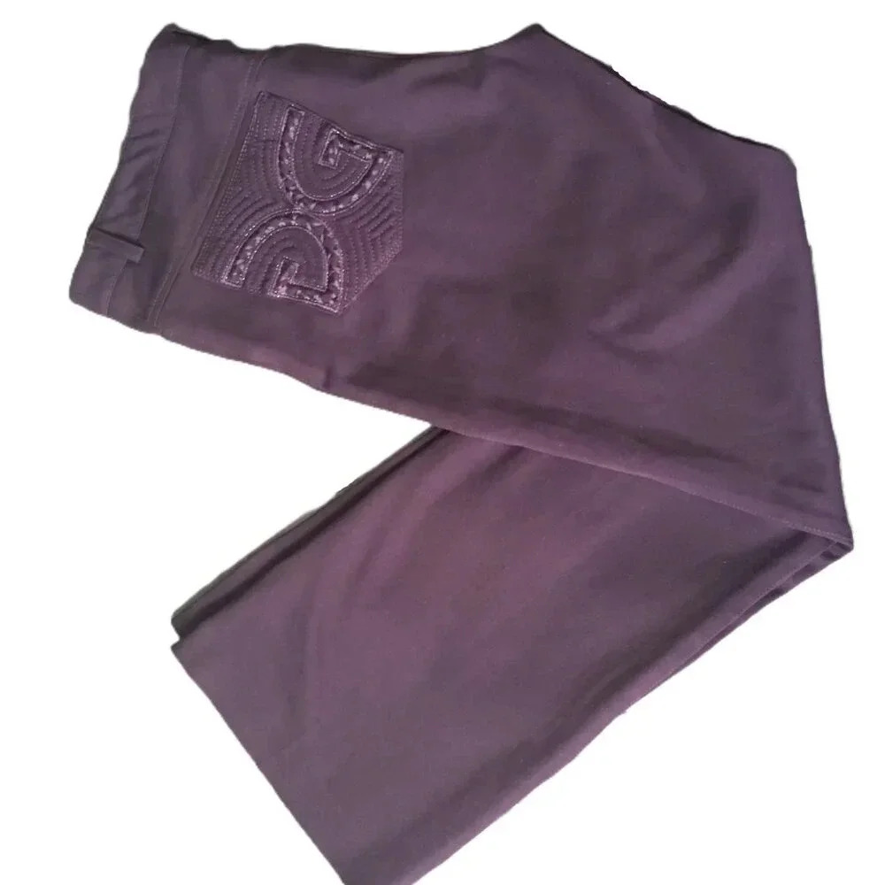 Absolu Paris : purpl Pants 30% viscose Straight-leg Chic Office SZ EU 44 / 12 US